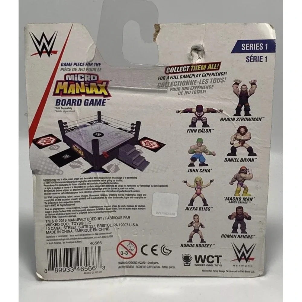 WWE MICRO MANIAX‎ SERIES 1 Finn Balor NEW RAW WRESTLEMANIA  Flyer box damage